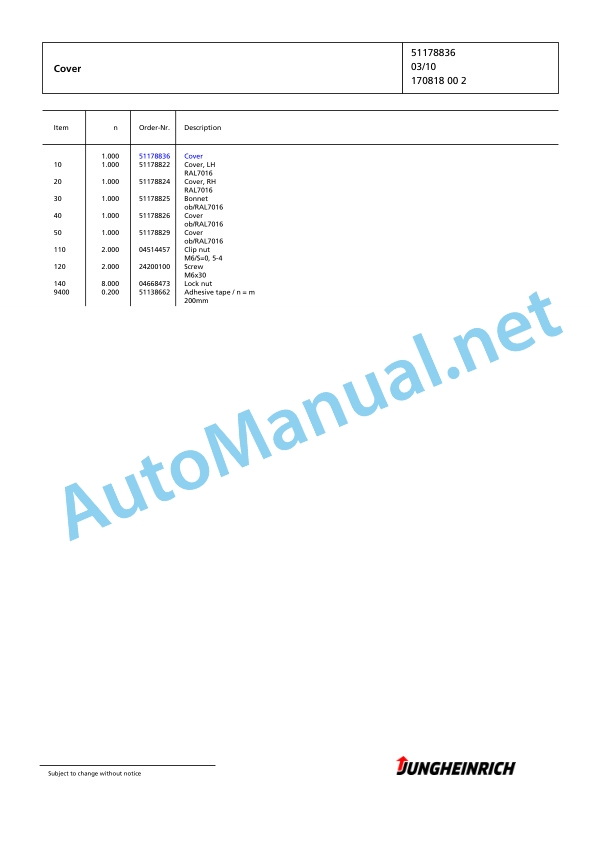 Jungheinrich Forklift EFG 218 G+E115-480DZ Spare Parts Manual FN425352 2 Jungheinrich Forklift EFG 218 G+E115-480DZ Spare Parts Manual FN425352 - Image 2