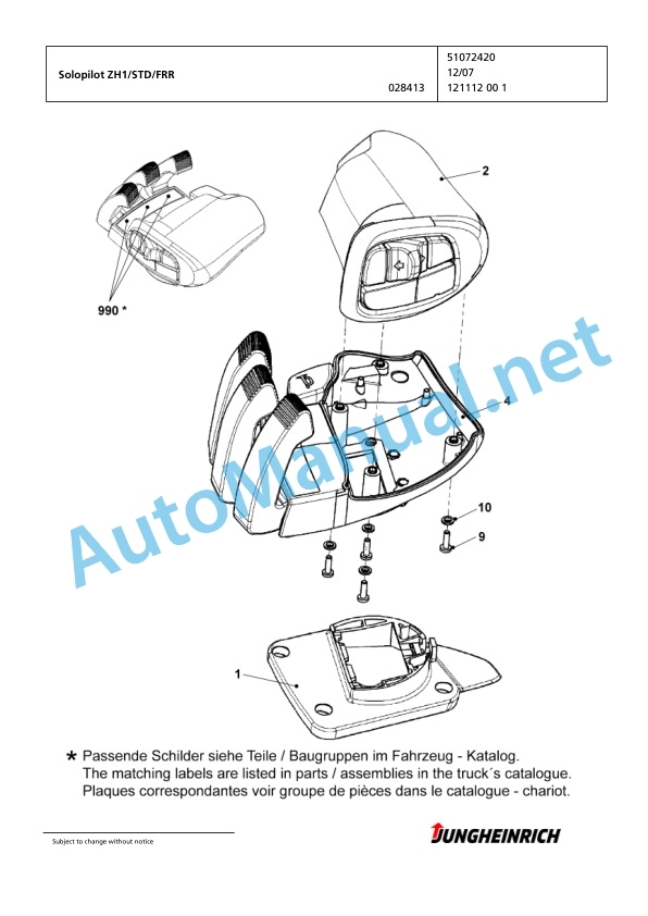 Jungheinrich Forklift EFG 218 GE115-650DZ Spare Parts Manual FN423468 4 Jungheinrich Forklift EFG 218 GE115-650DZ Spare Parts Manual FN423468 - Image 4