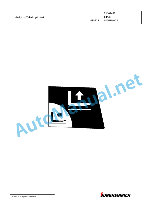 Jungheinrich Forklift EFG 220 G-650DZ Spare Parts Manual FN424748 4 Jungheinrich Forklift EFG 220 G-650DZ Spare Parts Manual FN424748 - Image 4