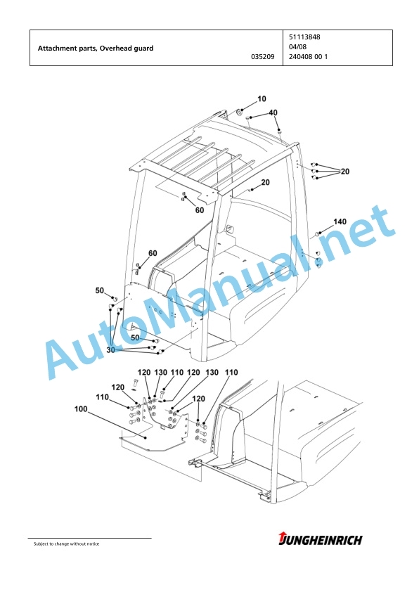 Jungheinrich Forklift EFG 220 G115-450DZ Spare Parts Manual FN423625 2 Jungheinrich Forklift EFG 220 G115-450DZ Spare Parts Manual FN423625 - Image 2