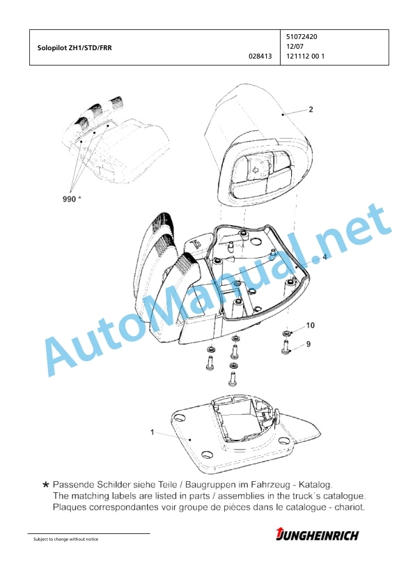 Jungheinrich Forklift EFG 220 GE115-330ZZ Spare Parts Manual FN426514 4 Jungheinrich Forklift EFG 220 GE115-330ZZ Spare Parts Manual FN426514 - Image 4