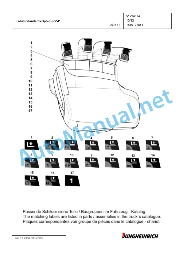 Jungheinrich Forklift EFG 220 GE115-480DZ Spare Parts Manual FN424755 4 Jungheinrich Forklift EFG 220 GE115-480DZ Spare Parts Manual FN424755 - Image 4