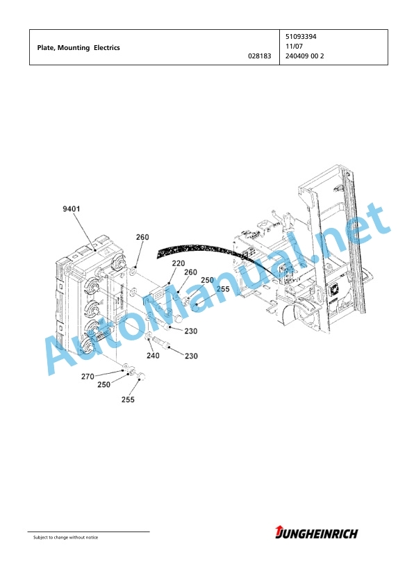 Jungheinrich Forklift EFG 220 GE120-450DZ Spare Parts Manual FN425774 5 Jungheinrich Forklift EFG 220 GE120-450DZ Spare Parts Manual FN425774 - Image 5