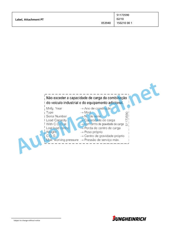 Jungheinrich Forklift EFG 316 G+E115-500DZ Spare Parts Manual FN426588 2 Jungheinrich Forklift EFG 316 G+E115-500DZ Spare Parts Manual FN426588 - Image 2