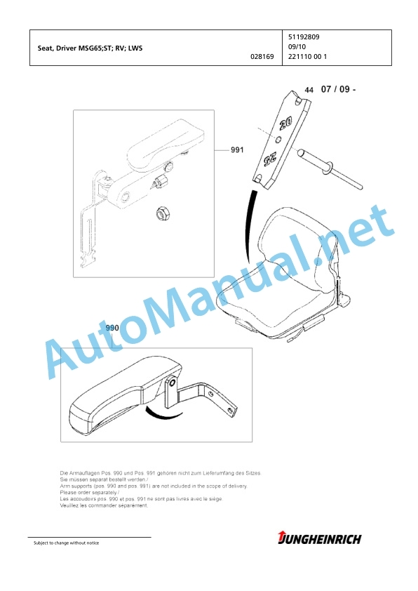 Jungheinrich Forklift EFG 316 G115-480DZ Spare Parts Manual FN425840 2 Jungheinrich Forklift EFG 316 G115-480DZ Spare Parts Manual FN425840 - Image 2