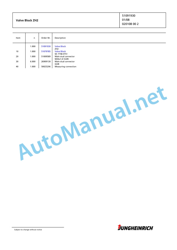 Jungheinrich Forklift EFG 316 G115-480DZ Spare Parts Manual FN425843 4 Jungheinrich Forklift EFG 316 G115-480DZ Spare Parts Manual FN425843 - Image 4