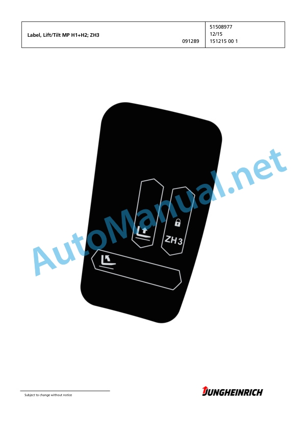 Jungheinrich Forklift EFG 316k G+E115-600DZ Spare Parts Manual FN595587 3 Jungheinrich Forklift EFG 316k G+E115-600DZ Spare Parts Manual FN595587 - Image 3