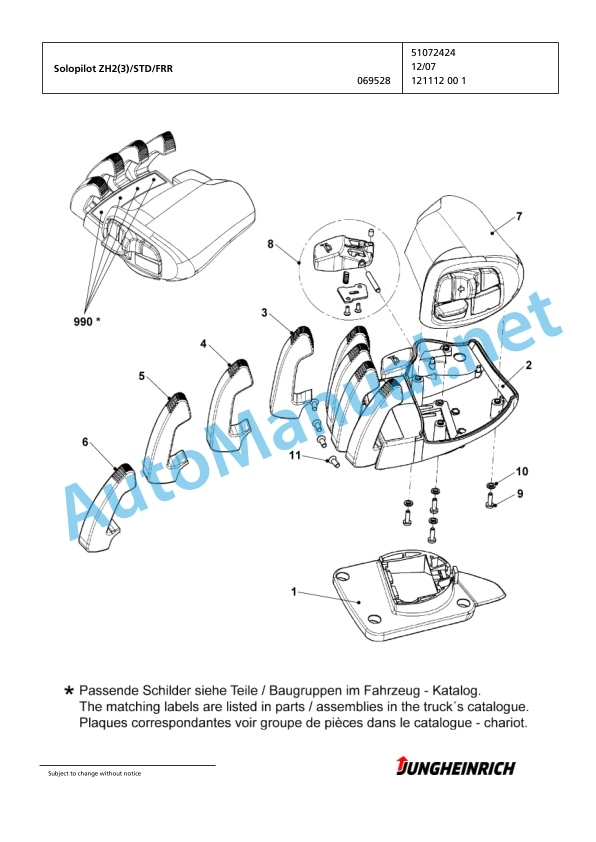 Jungheinrich Forklift EFG 320 G-500DZ Spare Parts Manual FN423438 4 Jungheinrich Forklift EFG 320 G-500DZ Spare Parts Manual FN423438 - Image 4