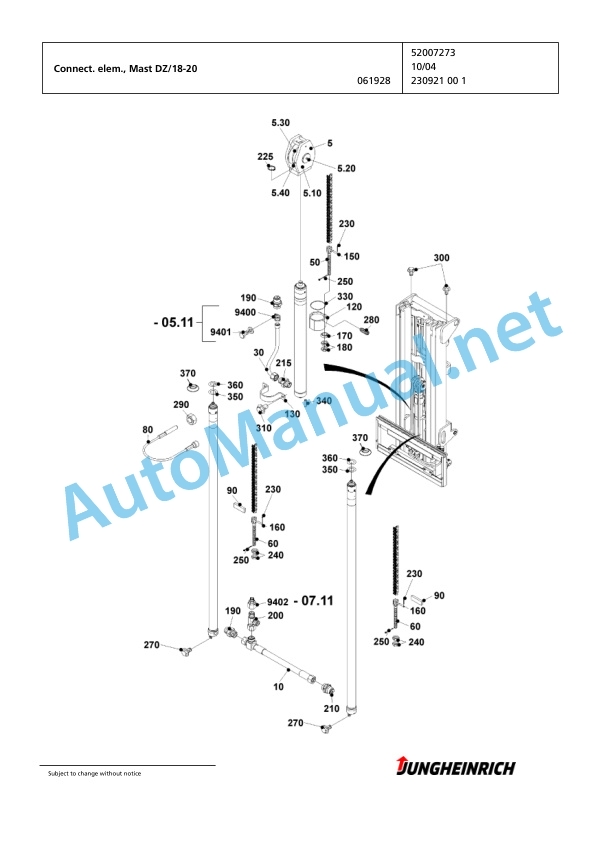 Jungheinrich Forklift EFG 320 G+E115-480DZ Spare Parts Manual FN423492 4 Jungheinrich Forklift EFG 320 G+E115-480DZ Spare Parts Manual FN423492 - Image 4