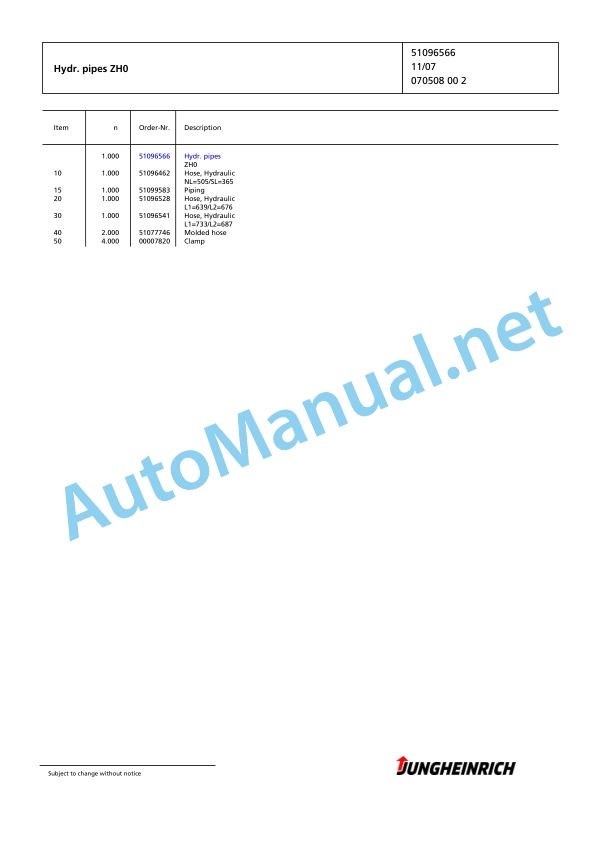 Jungheinrich Forklift EFG 320 G150-450DZ Spare Parts Manual FN423418 4 Jungheinrich Forklift EFG 320 G150-450DZ Spare Parts Manual FN423418 - Image 4
