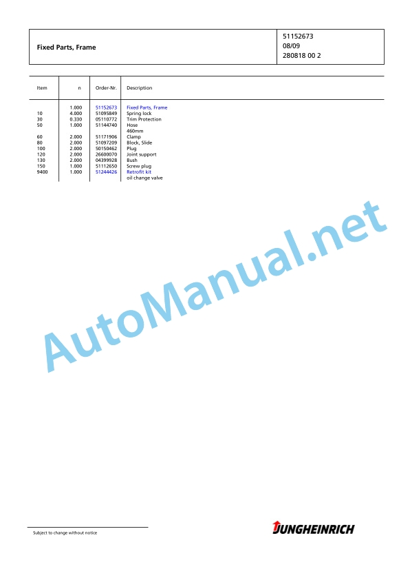 Jungheinrich Forklift EFG 320 GE-600DZ Spare Parts Manual FN424263 2 Jungheinrich Forklift EFG 320 GE-600DZ Spare Parts Manual FN424263 - Image 2