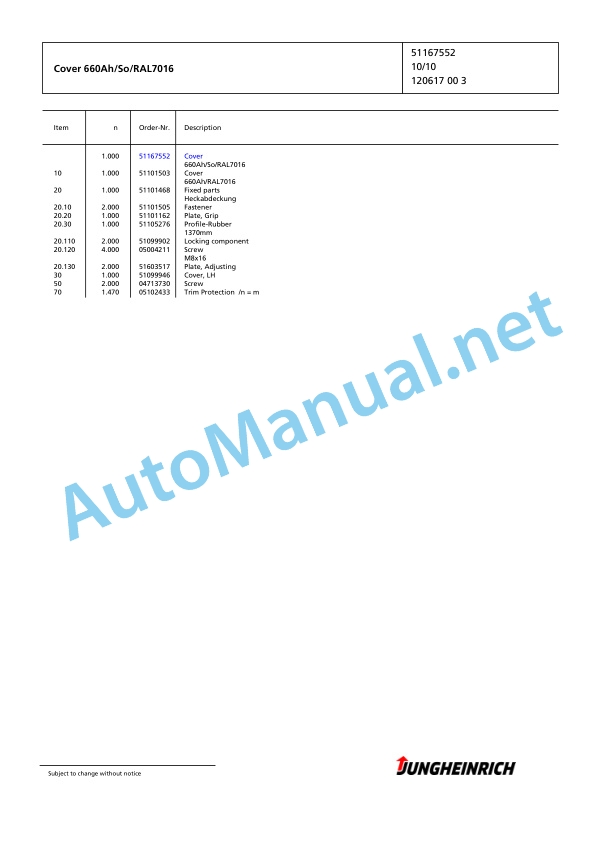 Jungheinrich Forklift EFG 320 GE115-450DZ Spare Parts Manual FN427221 2 Jungheinrich Forklift EFG 320 GE115-450DZ Spare Parts Manual FN427221 - Image 2
