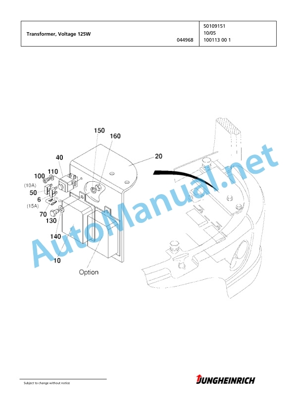 Jungheinrich Forklift EFG 425k G-310ZT Spare Parts Manual FN425850 5 Jungheinrich Forklift EFG 425k G-310ZT Spare Parts Manual FN425850 - Image 5