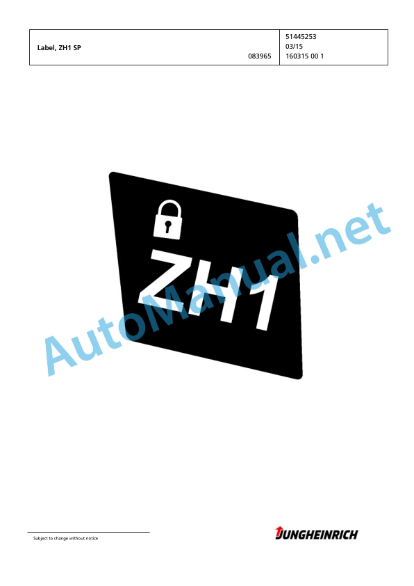 Jungheinrich Forklift EFG 425k G+E115-470DZ Spare Parts Manual FN585550 5 Jungheinrich Forklift EFG 425k G+E115-470DZ Spare Parts Manual FN585550 - Image 5