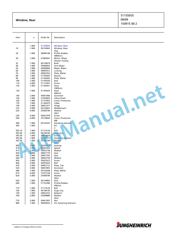 Jungheinrich Forklift EFG 425k GE120-330ZZ Spare Parts Manual FN426460 2 Jungheinrich Forklift EFG 425k GE120-330ZZ Spare Parts Manual FN426460 - Image 2