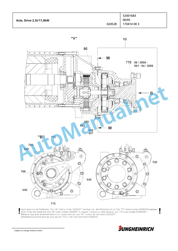 Jungheinrich Forklift EFG 425k GE120-470DZ Spare Parts Manual FN424178 3 Jungheinrich Forklift EFG 425k GE120-470DZ Spare Parts Manual FN424178 - Image 3