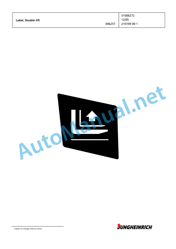 Jungheinrich Forklift EFG 425k GE160-440DZ Spare Parts Manual FN424762 5 Jungheinrich Forklift EFG 425k GE160-440DZ Spare Parts Manual FN424762 - Image 5