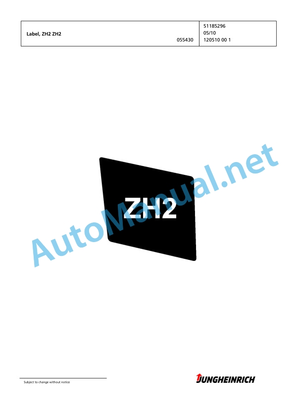 Jungheinrich Forklift EFG 430 G-400ZT Spare Parts Manual FN426437 5 Jungheinrich Forklift EFG 430 G-400ZT Spare Parts Manual FN426437 - Image 5