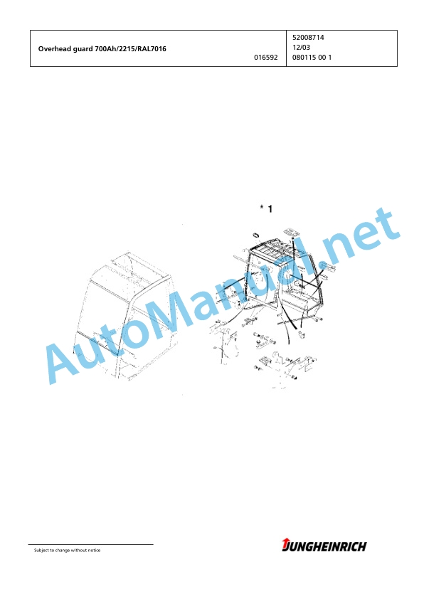 Jungheinrich Forklift EFG 430 G-470DZ Spare Parts Manual FN424912 2 Jungheinrich Forklift EFG 430 G-470DZ Spare Parts Manual FN424912 - Image 2