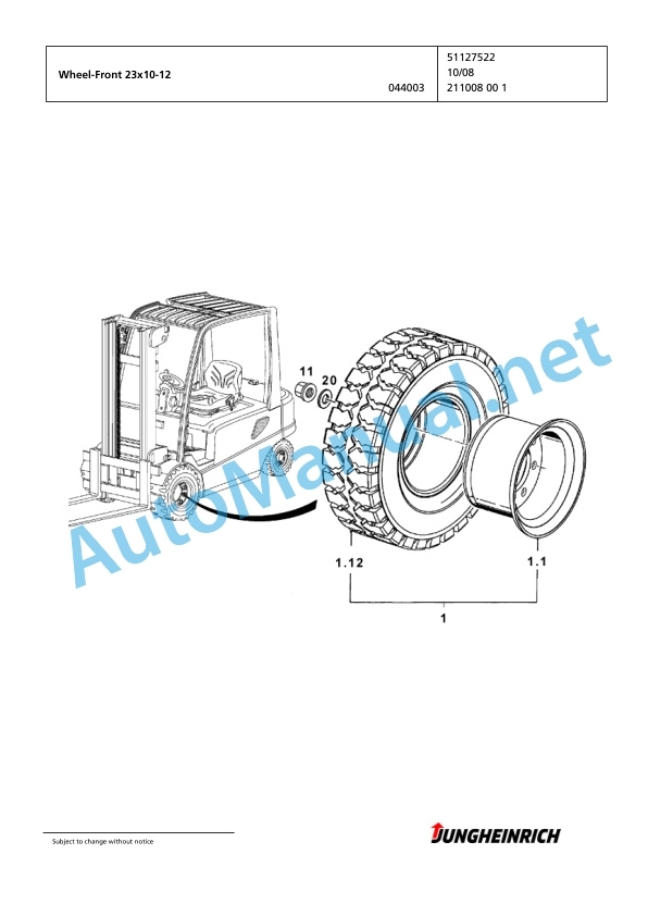 Jungheinrich Forklift EFG 430 G+E140-600DZ Spare Parts Manual FN423645 3 Jungheinrich Forklift EFG 430 G+E140-600DZ Spare Parts Manual FN423645 - Image 3