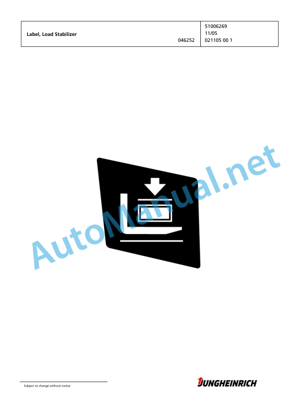 Jungheinrich Forklift EFG 430 G+E140-600DZ Spare Parts Manual FN423645 5 Jungheinrich Forklift EFG 430 G+E140-600DZ Spare Parts Manual FN423645 - Image 5