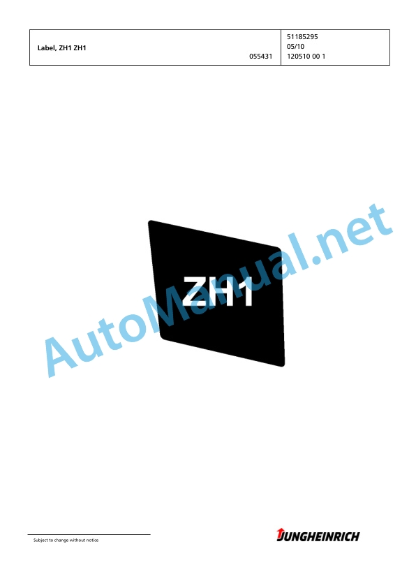 Jungheinrich Forklift EFG 430 G115-470ZT Spare Parts Manual FN426421 5 Jungheinrich Forklift EFG 430 G115-470ZT Spare Parts Manual FN426421 - Image 5