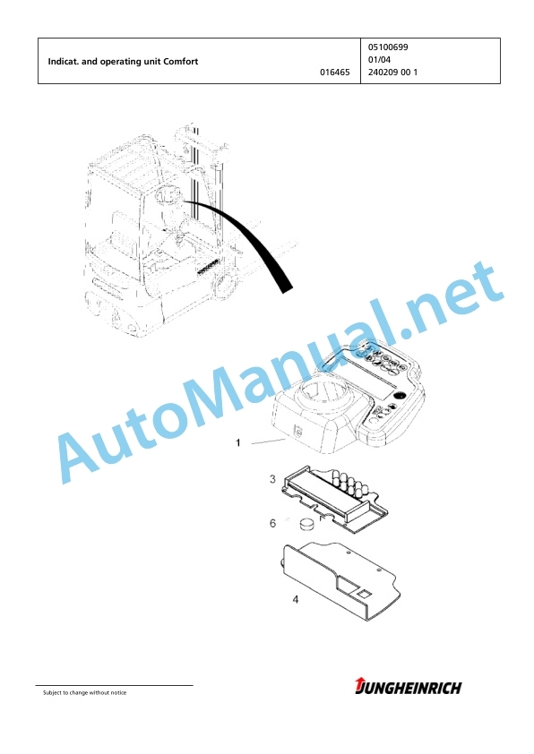 Jungheinrich Forklift EFG 430 GE-440DZ Spare Parts Manual FN425817 4 Jungheinrich Forklift EFG 430 GE-440DZ Spare Parts Manual FN425817 - Image 4