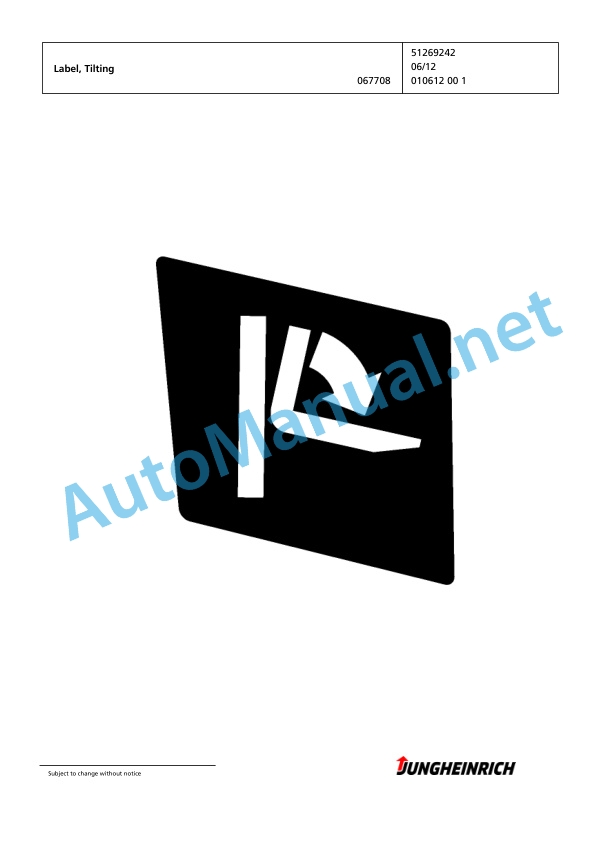 Jungheinrich Forklift EFG 430 GE-440DZ Spare Parts Manual FN425817 5 Jungheinrich Forklift EFG 430 GE-440DZ Spare Parts Manual FN425817 - Image 5