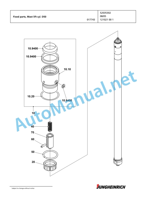 Jungheinrich Forklift EFG 430 GE-500DZ Spare Parts Manual FN423530 4 Jungheinrich Forklift EFG 430 GE-500DZ Spare Parts Manual FN423530 - Image 4