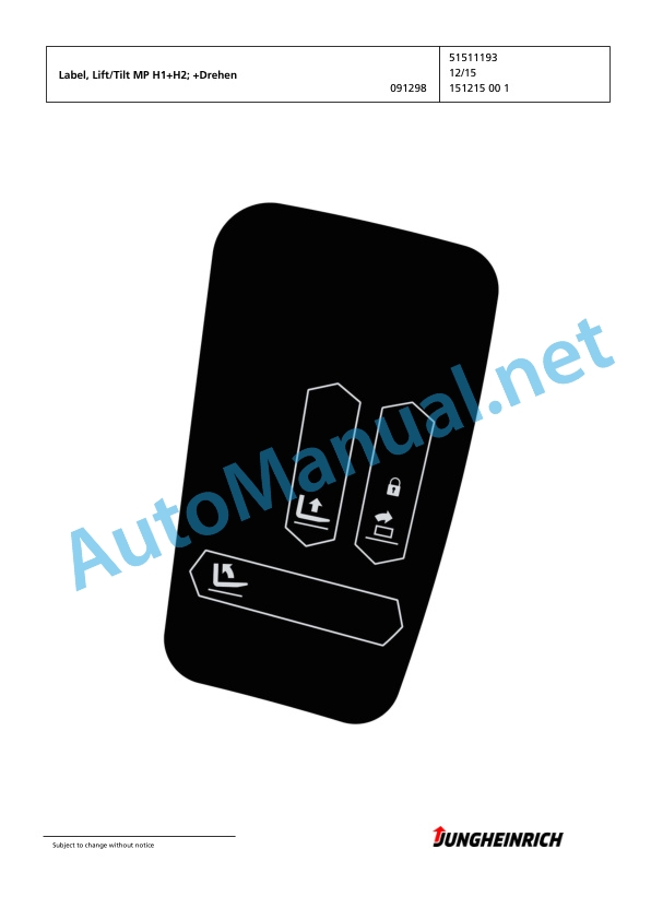 Jungheinrich Forklift EFG 430 GE110-470DZ Spare Parts Manual FN595590 2 Jungheinrich Forklift EFG 430 GE110-470DZ Spare Parts Manual FN595590 - Image 2