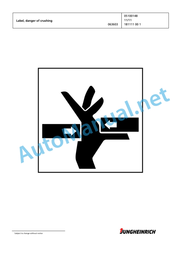 Jungheinrich Forklift EFG 430 GE115-330ZZ Spare Parts Manual FN423834 2 Jungheinrich Forklift EFG 430 GE115-330ZZ Spare Parts Manual FN423834 - Image 2