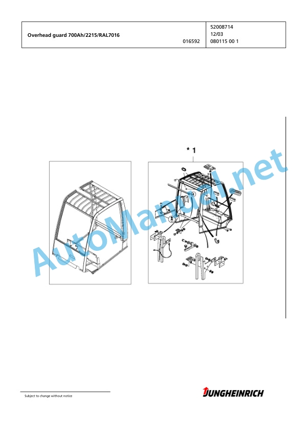Jungheinrich Forklift EFG 430 GE115-440DZ Spare Parts Manual FN423421 2 Jungheinrich Forklift EFG 430 GE115-440DZ Spare Parts Manual FN423421 - Image 2