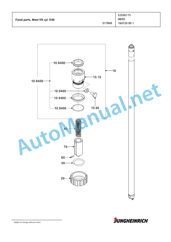 Jungheinrich Forklift EFG 430 GE120-310ZZ Spare Parts Manual FN425375 4 Jungheinrich Forklift EFG 430 GE120-310ZZ Spare Parts Manual FN425375 - Image 4