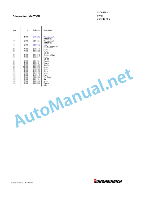 Jungheinrich Forklift EFG 535 GE115-470DZ Spare Parts Manual FN423393 4 Jungheinrich Forklift EFG 535 GE115-470DZ Spare Parts Manual FN423393 - Image 4