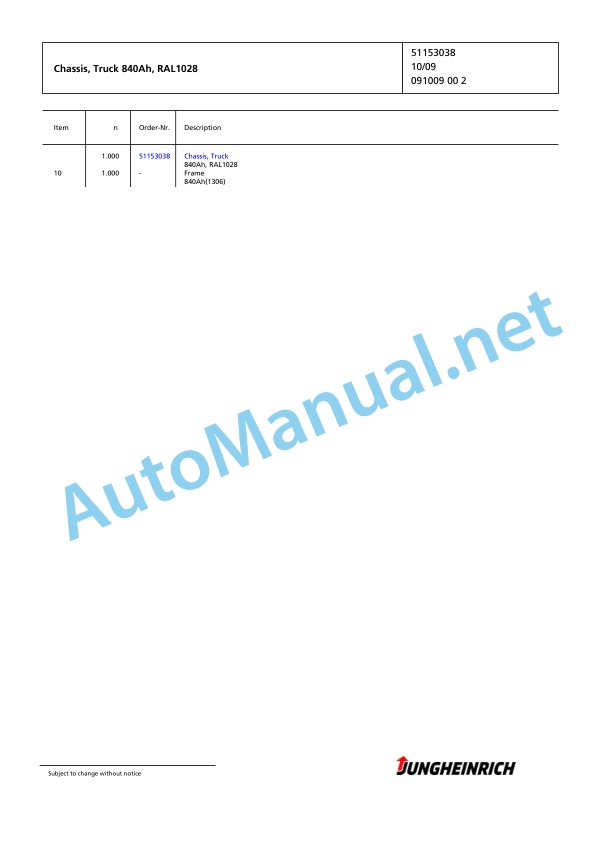 Jungheinrich Forklift EFG 540 G150-400ZT Spare Parts Manual FN423288 2 Jungheinrich Forklift EFG 540 G150-400ZT Spare Parts Manual FN423288 - Image 2