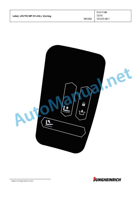 Jungheinrich Forklift EFG 540 GE-470DZ Spare Parts Manual FN595562 2 Jungheinrich Forklift EFG 540 GE-470DZ Spare Parts Manual FN595562 - Image 2