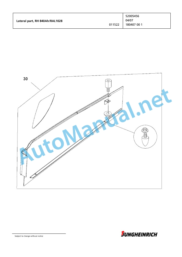 Jungheinrich Forklift EFG 540 GE120-530DZ Spare Parts Manual FN424231 2 Jungheinrich Forklift EFG 540 GE120-530DZ Spare Parts Manual FN424231 - Image 2