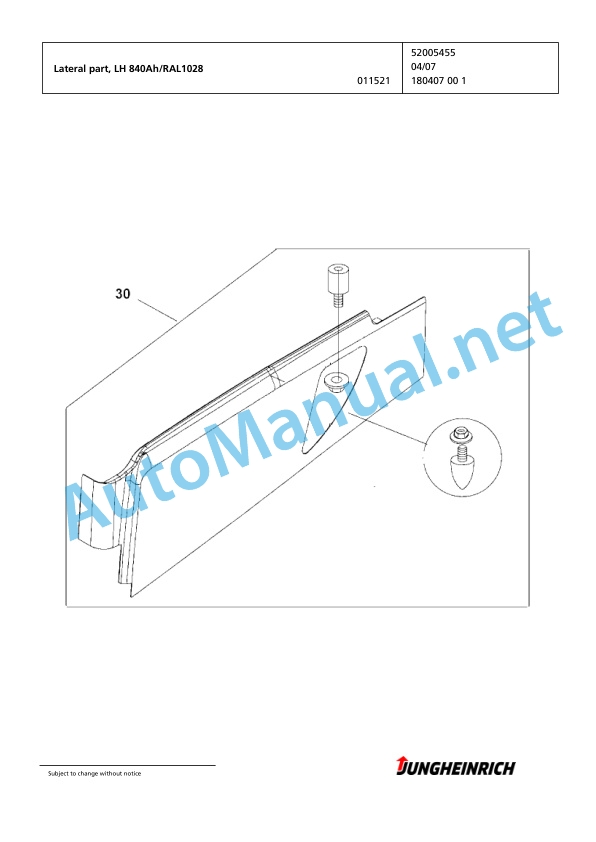 Jungheinrich Forklift EFG 545 G-450ZT Spare Parts Manual FN425091 2 Jungheinrich Forklift EFG 545 G-450ZT Spare Parts Manual FN425091 - Image 2