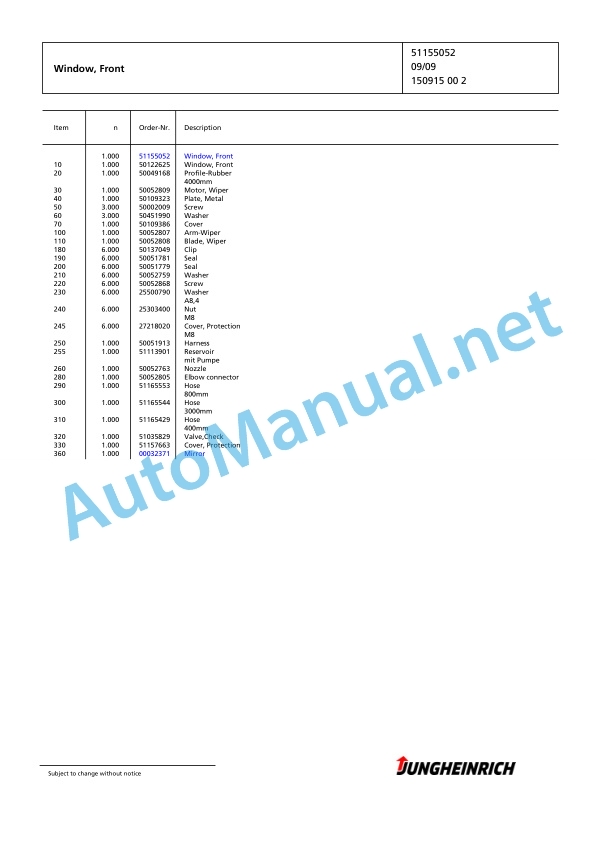 Jungheinrich Forklift EFG 550 G+E120-530DZ Spare Parts Manual FN426462 2 Jungheinrich Forklift EFG 550 G+E120-530DZ Spare Parts Manual FN426462 - Image 2
