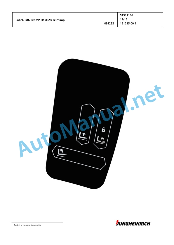 Jungheinrich Forklift EFG 550 G180-400ZT Spare Parts Manual FN595565 2 Jungheinrich Forklift EFG 550 G180-400ZT Spare Parts Manual FN595565 - Image 2