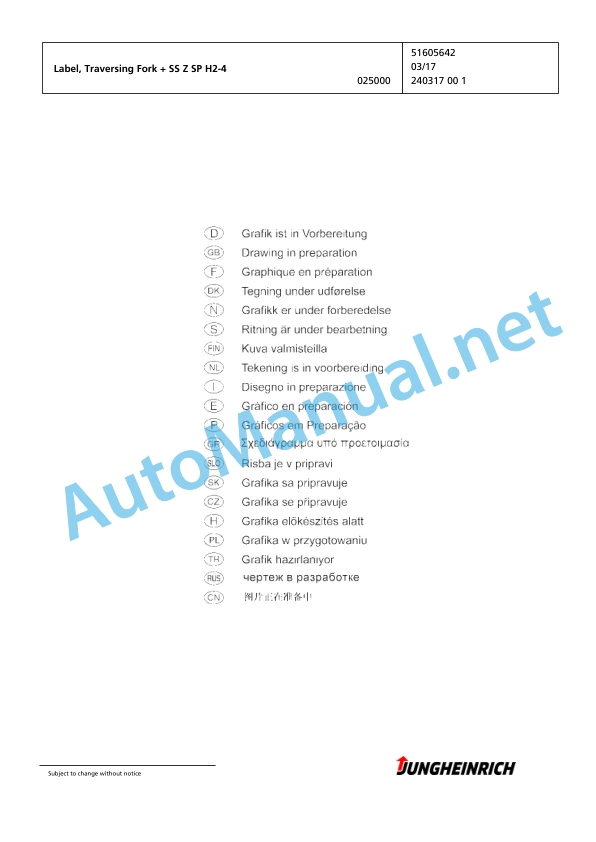 Jungheinrich Forklift EFG 550 G180-400ZT Spare Parts Manual FN595565 3 Jungheinrich Forklift EFG 550 G180-400ZT Spare Parts Manual FN595565 - Image 3