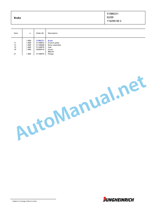 Jungheinrich Forklift EKS 210 Z+F 120 475 DZ Spare Parts Manual FN424401 3 Jungheinrich Forklift EKS 210 Z+F 120 475 DZ Spare Parts Manual FN424401 - Image 3