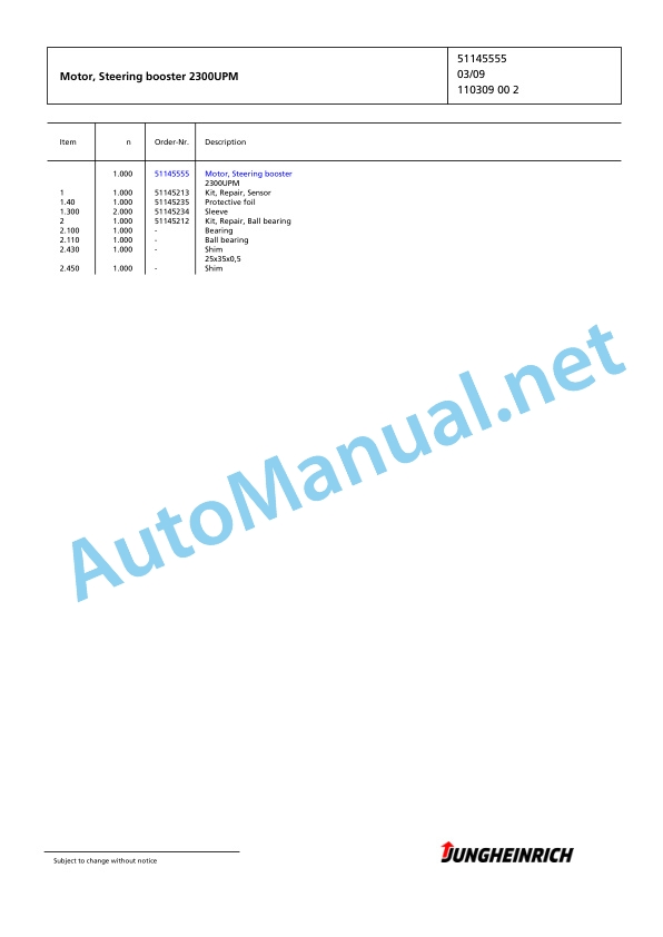 Jungheinrich Forklift EKS 308 L+I 120 750 DZ Spare Parts Manual FN425485 3 Jungheinrich Forklift EKS 308 L+I 120 750 DZ Spare Parts Manual FN425485 - Image 3