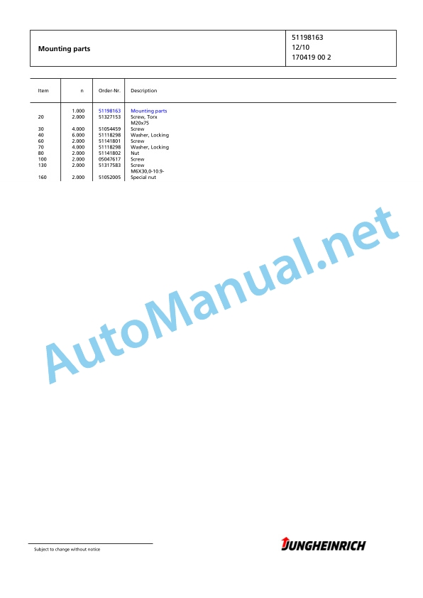 Jungheinrich Forklift EKS 308 L+I 120 750 DZ Spare Parts Manual FN425485 4 Jungheinrich Forklift EKS 308 L+I 120 750 DZ Spare Parts Manual FN425485 - Image 4