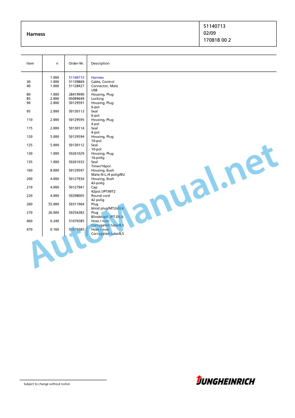 Jungheinrich Forklift EKS 312 Z+F 080 830 DZ Spare Parts Manual FN425982 2 Jungheinrich Forklift EKS 312 Z+F 080 830 DZ Spare Parts Manual FN425982 - Image 2