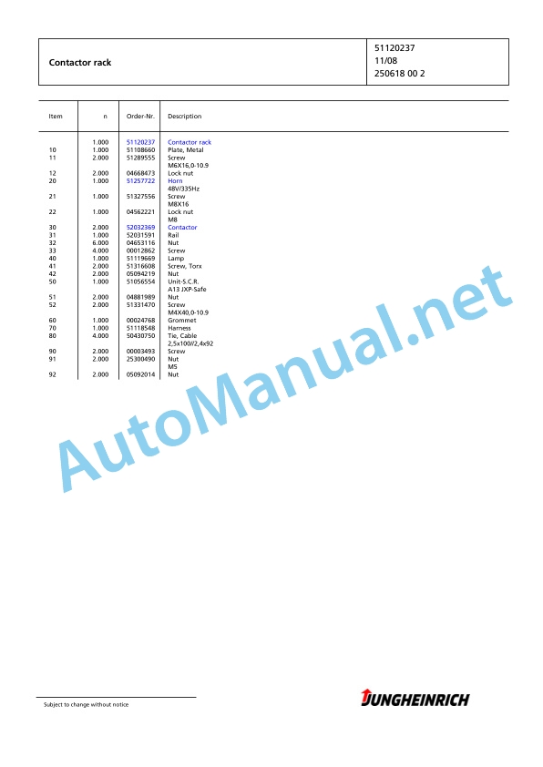 Jungheinrich Forklift EKS 312 Z+F 080 830 DZ Spare Parts Manual FN425982 5 Jungheinrich Forklift EKS 312 Z+F 080 830 DZ Spare Parts Manual FN425982 - Image 5