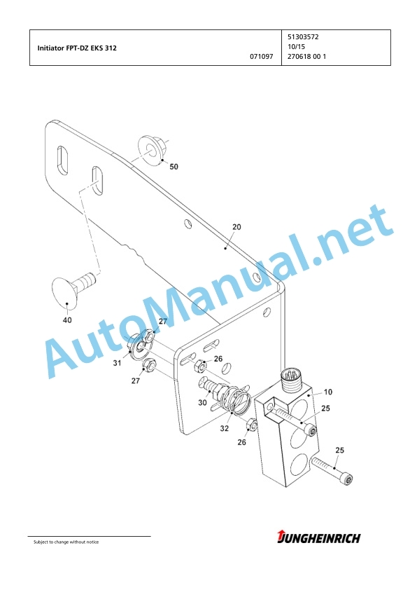 Jungheinrich Forklift EKS 312 Z+F 100 830 DZ Spare Parts Manual FN425403 2 Jungheinrich Forklift EKS 312 Z+F 100 830 DZ Spare Parts Manual FN425403 - Image 2