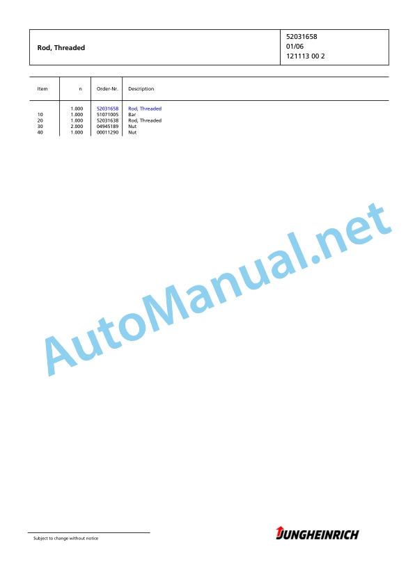 Jungheinrich Forklift EKS 312 Z+F 200 750 DZ Spare Parts Manual FN423122 4 Jungheinrich Forklift EKS 312 Z+F 200 750 DZ Spare Parts Manual FN423122 - Image 4