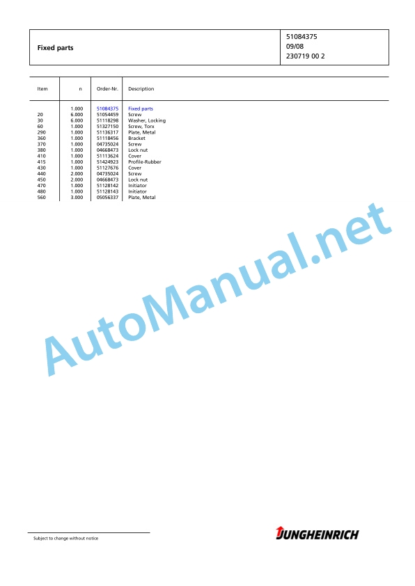 Jungheinrich Forklift EKS 312 Z+I 100 750 ZT Spare Parts Manual FN424148 4 Jungheinrich Forklift EKS 312 Z+I 100 750 ZT Spare Parts Manual FN424148 - Image 4