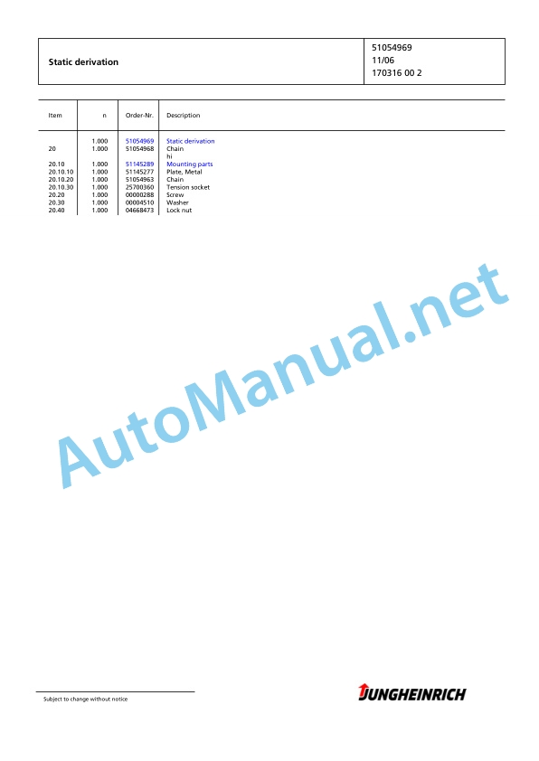 Jungheinrich Forklift EKX 513 G+I 122 575 DZ Spare Parts Manual FN426869 5 Jungheinrich Forklift EKX 513 G+I 122 575 DZ Spare Parts Manual FN426869 - Image 5